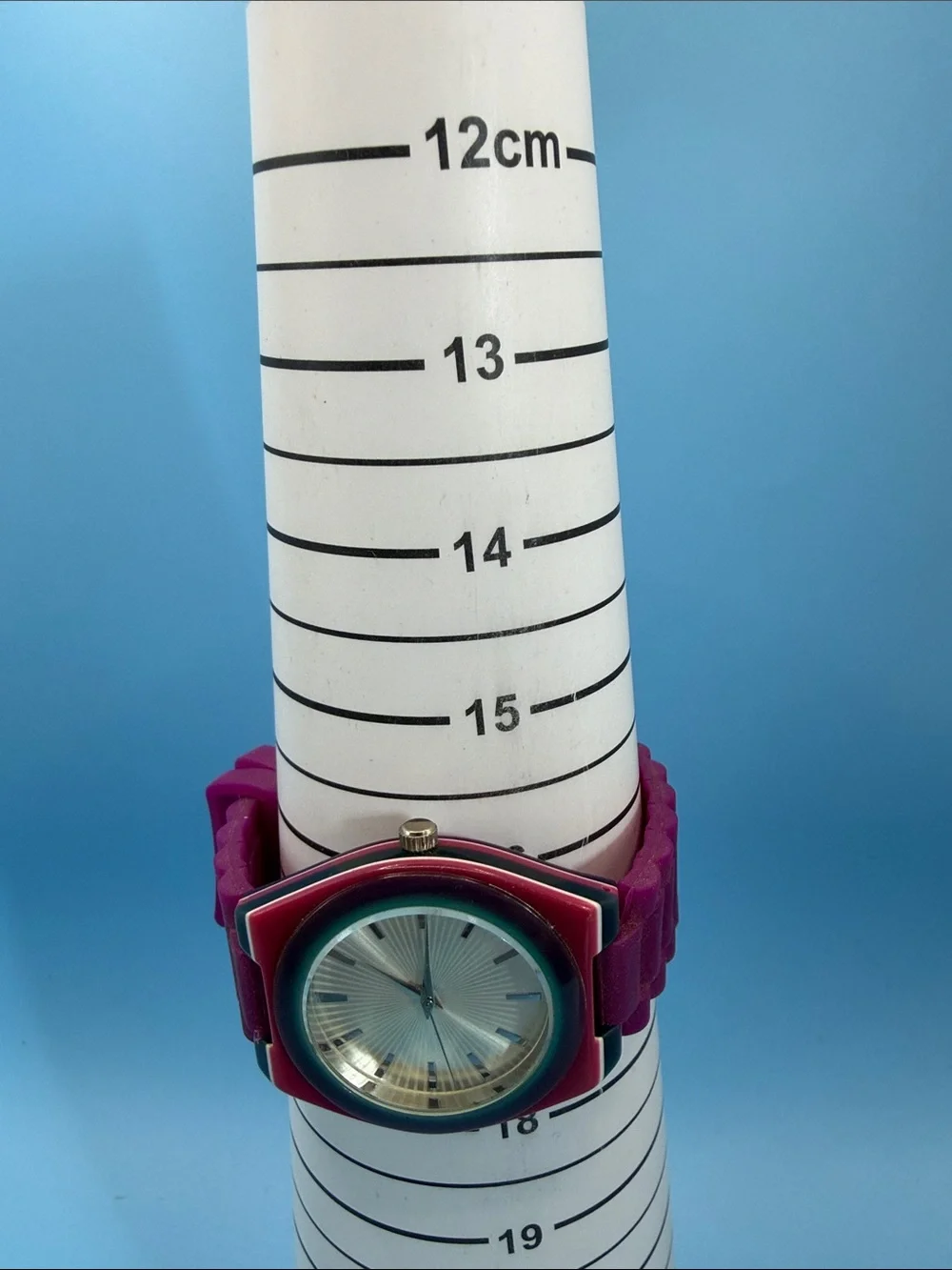 Source Unknown Purple and Red Silicone Band Watch